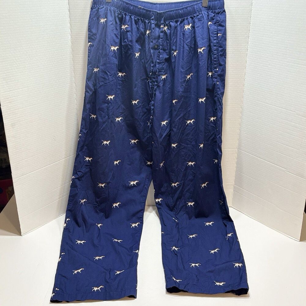POLO RALPH LAUREN Sleepwear Navy Pajama Pants Men L Hound Dog AOP